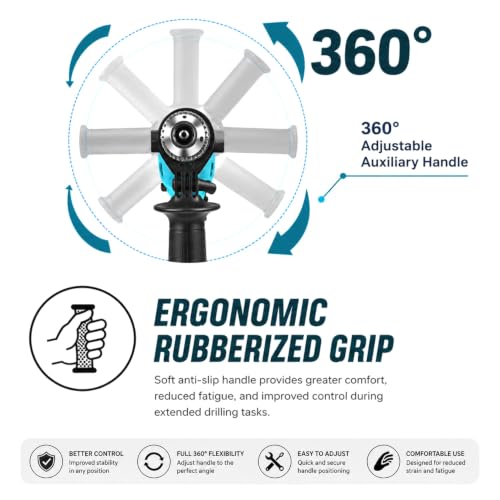 Image of (SC-DL-13-362) 950W Electric Drill with 360 Adjustable Auxiliary Handle, 13mm Keyed Chuck, Variable Speed, Forward /Reverse Switch, Ergonomic Soft Grip for Wood, Metal & DIY Projects