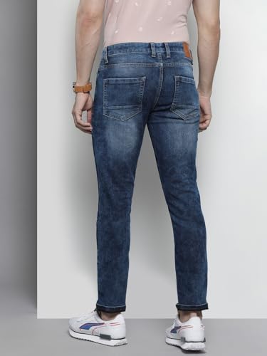 Image of The Indian Garage Co Men Slim Fit Paint Splash Mid-Rise Stretchable Jeans