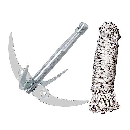 INOOMP Râteau Coupe-Herbe Aquatique Pliable pour Étang et Lac, Acier Inoxydable 18x21 Cm avec Poignée Antidérapante Noire, Outil Professionnel de Jardinage pour Couleur Aléatoire