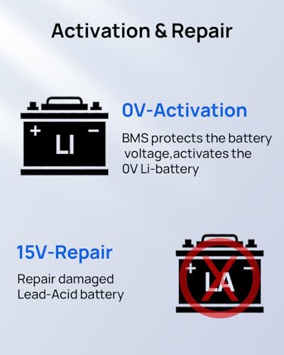 ECO-WORTHY 12V 10A LiFePO4 Battery Charger Automatic Smart and Maintainer (UK Plug) with LCD Display for Scooter Lead Acid and Lithium (LiFePO4) Battery - 3