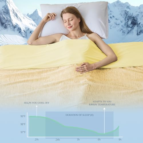 Image of Cooling Blanket King Size, Cooling Blankets for Hot Sleepers, Absorbs Heat to Keep Body Cool for Summer Nights Sweats, Cold Blanket for Bed Couch Sofa, Ice Blanket 90x108 Inches, Khaki