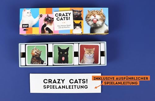 Edition Michael Fischer Memo-Spiel: Crazy Cats!: Mit 60 lustigen Katzen-Motiven von süß bis Grumpy für Katzenfans von 6-99 Jahren