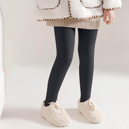 Girls Thicken Fleece Lined Leggings Basic Solid School Uniform Pants Casual Soft Stretchy Cotton Tights for Kids 3-12 Years4