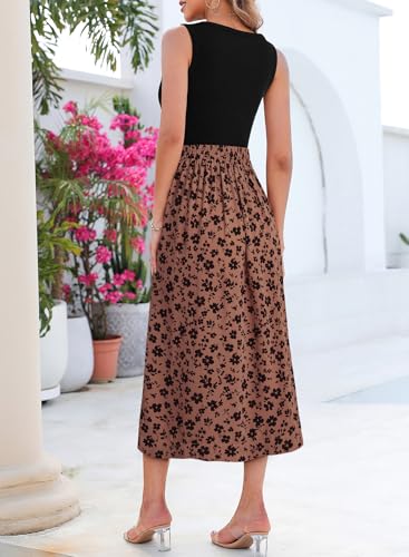 Image of Dokotoo 2 Piece Sets for Women Summer Sleeveless Tank Tops and Boho Tie Knot Elastic Waist Midi Skirt Set