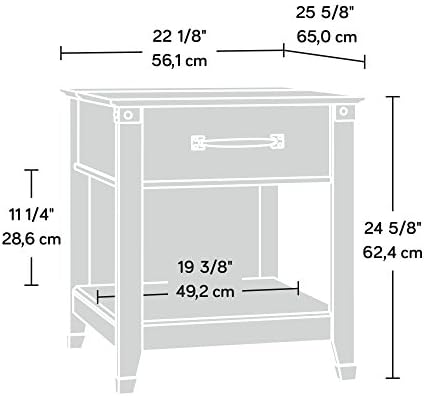 Sauder 413350 Carson Forge Smartcenter Side Table, L: 22.09" x W: 25.59" x H: 24.57", Washington Cherry Finish