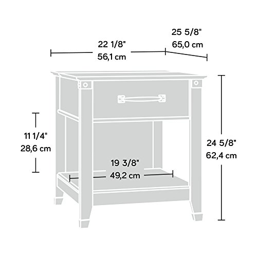Sauder 413350 Carson Forge Smartcenter Side Table, L: 22.09" x W: 25.59" x H: 24.57", Washington Cherry Finish