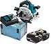 Produktbild Makita DHS661RTJU Akku-Handkreissäge 57 mm 18 V mit Bluetooth / 5,0 Ah, 2 Akkus + Ladegerät im MAKPAC