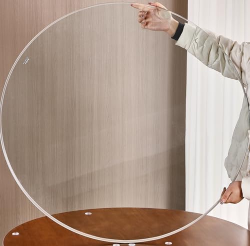 Tablero De Mesa De Vidrio Templado Con Borde Pulido Redondo De 38 CM (15 PULGADAS), 58 CM (23 PULGADAS), Borde Pulido Biselado Grueso, For Mesa Auxiliar.(45CM(17.7IN))