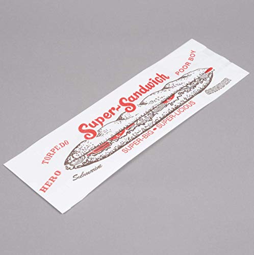 14” Sub Sandwich Bags (50) - Durable, Wide Gusset, with Nostalgic Neighborhood Deli Look. Great for Sub Shops, Pizza Joints, Food Trucks, Concession Stands, Restaurants, Cafes, and School Lunches. - Thumbnail 7