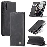 SLWYF Handyhülle für Samsung Galaxy A30S/A50S/A50 Hülle Premium Lederhülle Klappbar Flip Hülle Tasche Magnet Kartenfach Standfunktion Klapphülle Schutzhülle für Samsung Galaxy A30S/A50S/A50, Schwarz