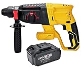 21V Cordless Rotary Hammer Drill 1-1/4 Inch SDS Electric Rotary Hammer for Demolition,Yellow