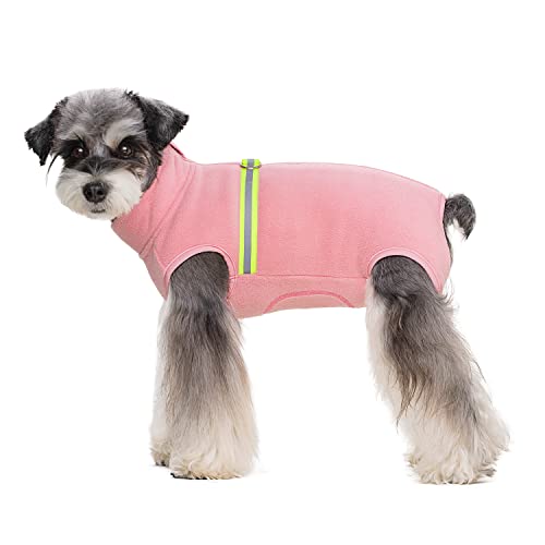 BT Bear Cosy Polar Fleece Coat for Dogs Full body Jacket, Dogs Onesie With D Ring, Zipper with Reflective Jumpsuit