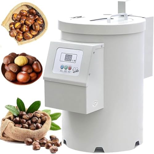 Automatic Electric Chestnut Peeler - 400W Commercial Nut Peeling Machine with 10 Blades & Digital Display for Restaurants & Nut Shops - Battery Powered Peeling Tool