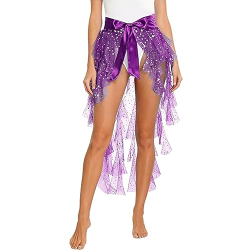 Pañuelo para danza del vientre con volantes y lentejuelas para disfraz de tango