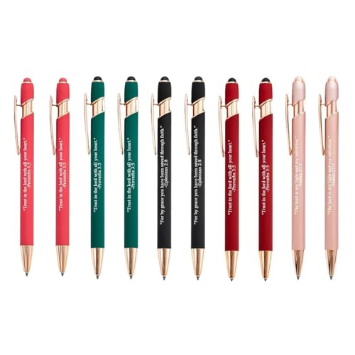 10Pcs Inspirational Bible Quotes Ballpoint Pens Retractable Ballpoint Pen for Note Taking and Daily Journaling Bible Pen
