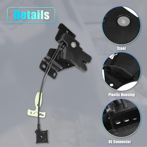 Image of X AUTOHAUX Replacement Rear Liftgate Door Lock Actuator with Cable for Lincoln Town Car 2008-2011 Tailgate Latch Assembly No.8W1Z5443200A Black