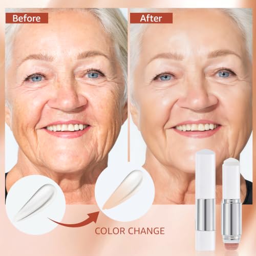 Blanc Cover Cream Stick V - Color Changing Foundation Stick, White Foundation for Older Women, Korean Makeup with Built-in Brush Foundation Makeup Moisturizing Dewy Finish for Even Skin Tone (Ivory) — view 2