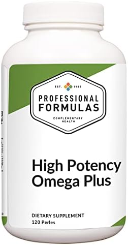 Professional Formulas High Potency Omega Plus - EPA & DHA Omega-3 Fatty Acids w/Vitamins D3 & K2 to Support Cardiovascular & Bone Health - Gluten Free, 120 Perles