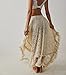R.Vivimos Women Lace Long Skirts Summer Elastic Asymmetrical Layered Hem Sexy See-Through Beach Floral Maxi Skirts (X-Large, Beige)