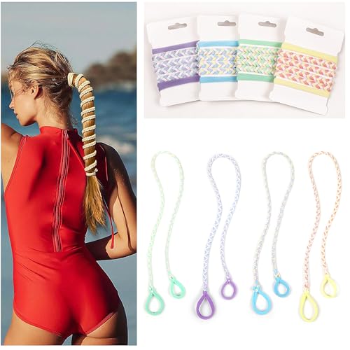 Sport Hair Ties for Women - 4 Pack Elastic Pony