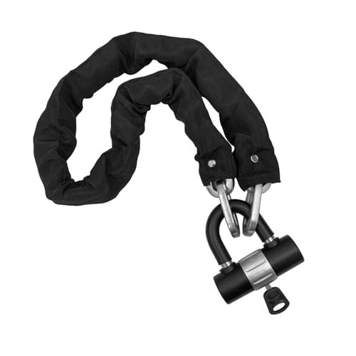 Image of Allextreme Heavy Duty Anti Theft Stainless Steel Chain & U Lock with 2 Keys Multipurpose Use Security Locks for E-Bikes, Bike Motorcycle and Bicycle (Pack of 1, Black)