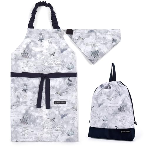 COLORFUL CANDY STYLE 2点セット 撥水生地 巾着 体操服袋 エプロン100-120 調理実習 キッチン お手伝い 三角巾セット クジラと航海日誌 小学校 幼稚園 子供 キッズ かっこいい おしゃれ 男の子 NV602300