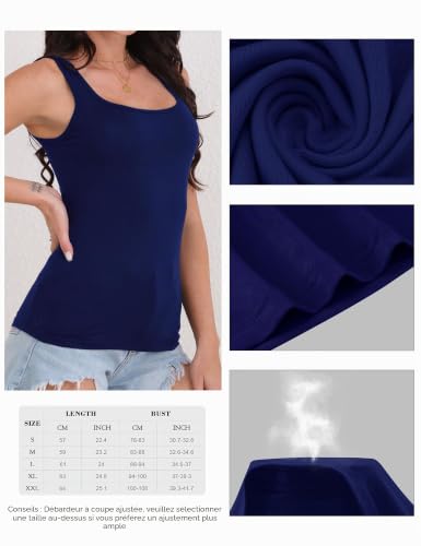 Crop top sans manches col carré en maille extensible respirante lot de 6 - 4