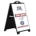 M&T Displays Street SignPro Board, Black 24x36 Inch Weatherproof Sandwich Board A-Frame Sidewalk Curb Sign Holder Folding Portable Double Sided Advertising Display for Restaurant Cafe