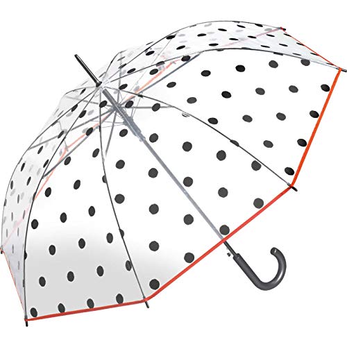 Preisvergleich Produktbild Stockschirm Automatik Transparent Black - Dots