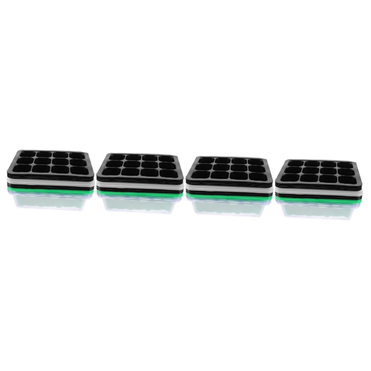 Sosoport 4 Ensembles Boîte À Semis Coffret Jardinage Bac De Culture Conteneur De Démarrage Bac De Plantation Plateaux De Culture De Légumes Accessoire De Plantation Plastique 6 Pièces * 4