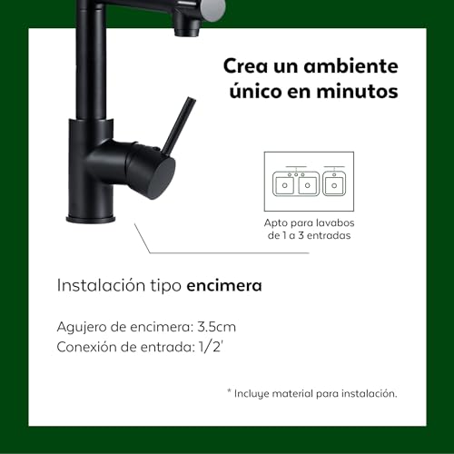 Pingoo.casa, Torneira para Cozinha Misturador Monocomando Gourmet Munim - Preto
