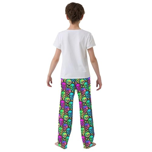 Skull Long Pajama Pants Elastic Waist PJ Bottoms with Pockets S A1133274