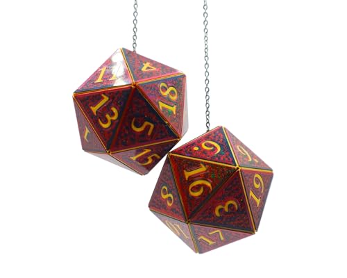 Pair of D20 Car Mirror Dice [2