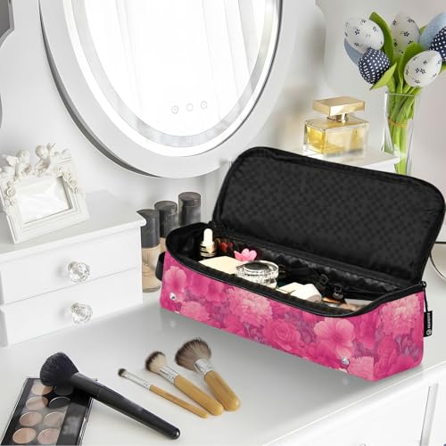 Organizador para Herramientas de Cabello 2 en 1 Dianthus Flores Fucsia Caliente con Tapete Resistente al Calor y Bolsa de Viaje para Secador, Plancha y Rizador miniatura 6