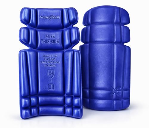 Goodyear Workwear Genouillères de sécurité ergonomiques, solides et flexibles, 1 paire, bleu, taille unique