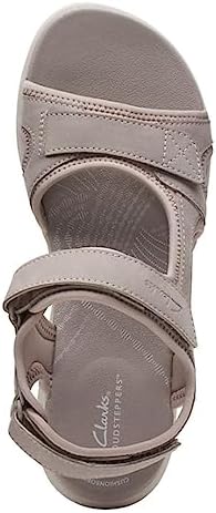 Clarks Women's Mira Bay Flat Sandal, Stone Textile, 8.5 | Image 6