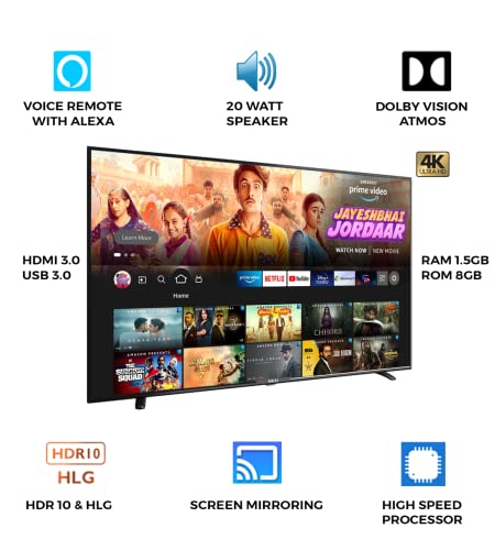 Image of AKAI 109 cm (43 Inches) 4K Ultra HD Smart LED Fire TV AKLT43U-F7VSW (Black) (2021 Model)
