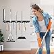 2 Stück Besenhalterung Wand, 10 Halter + 8 Haken Schwerlast Gerätehalter Selbstklebend, Gartengerätehalter aus Edelstahl, Besen Mop Halter Wandhalterung für Küche, Badezimmer, Garage, Garten, Schwarz