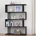 Tribesigns 4 Shelf Bookcase Modern Bookshelf, 4-Tier Display Shelf Storage Organizer for Living Room, Home Office, Bedroom (Black)