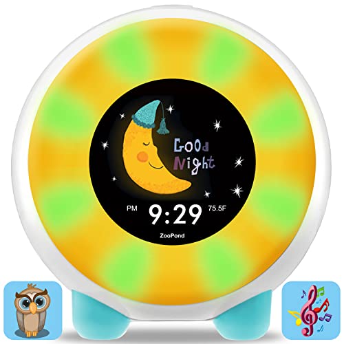 Zoopond - Full-Color Mobile Display Alarm Clock For Kids, Kids Alarm Clock, Kids Night Light, Ok To Wake Clock, Wake Up Light, Toddler Clock Gro Clock, Sound Machine Kids, 16 Cartoon Characters Z06A #TOP7