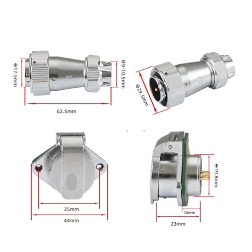Conector WY20TE+ZG impermeable de 3 pines macho y hembra 4