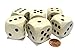 Set of 6 D6 Large Jumbo 30mm Rounded Wood Dice - Wooden with Black Pips