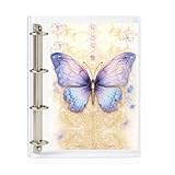 Fichário Universitário Pasta Organizadora 4 Argolas Transparente Escolha Sua Capa (Borboleta)