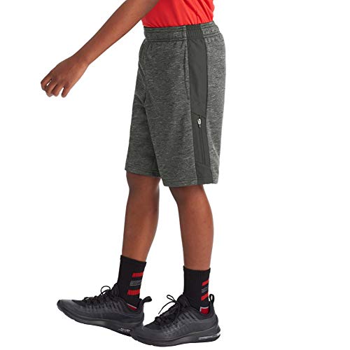 C9 Champion Boys' Tech Terry Woven Pieced Shorts, concrete heather/Charcoal, X-Large3