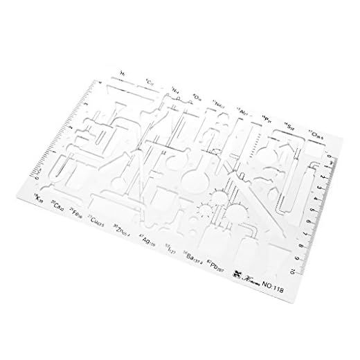 Kemi kemi laboratorium geometri teknisk ritning mall schablon kemi vetenskap test tub experiment symboler stencil mall skola högskola
