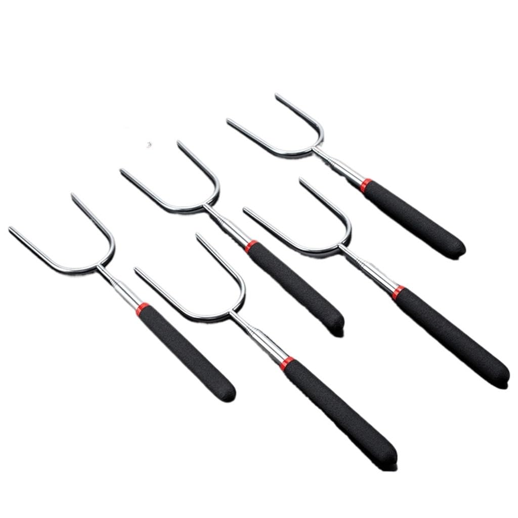 Stainless Steel Telescopic Barbecue Fork Outdoor Barbecue Tool