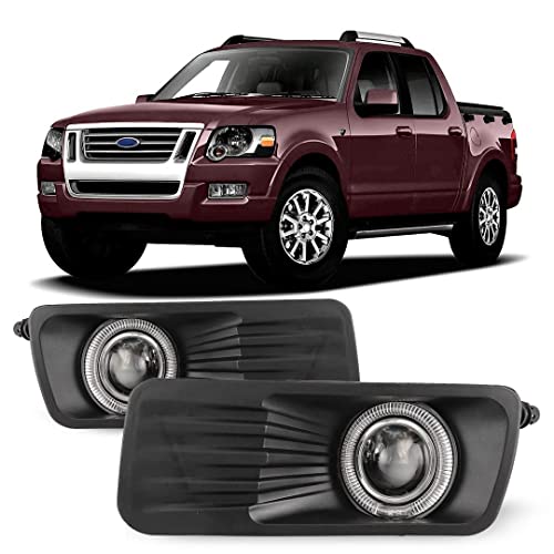 Winjet Compatible with [2006 2007 2008 2009 2010 Ford Explorer] Driving Halo Projector Fog Lights