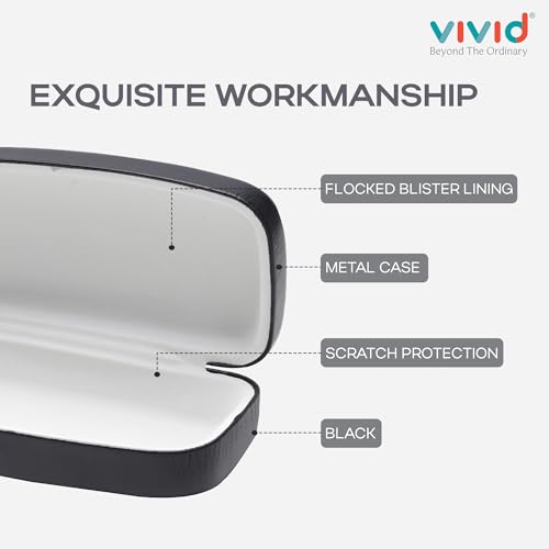 Image of VIVID Vision Unisex Adult Eyewear Specs Case Cover | Screw Driver | Free Cloth | Protect Eye Glasses | Chashma Dibbi | Spectacle Box | HINGE-SPRING | Metal | 3 IN 1