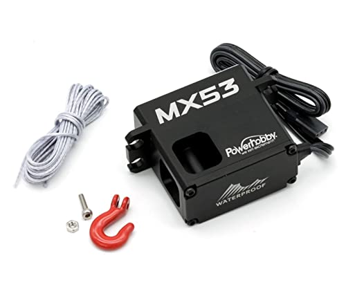 Power Hobbies Powerhobby Mx53 Internal Spool Metal Gear High Torque High Speed Brushless Rc Rock Crawler Servo W Built In Winch Controller #TOP1