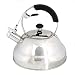 Whistling Stove Top Kettle Teapot with Layered Capsule Bottom, Silicone Handle, Stainless Steel Silver Mirror Finish Tea Pot , 2.75 Quart by Foodie Aid